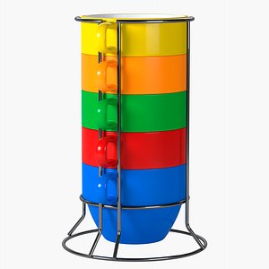 3D Set of cups model