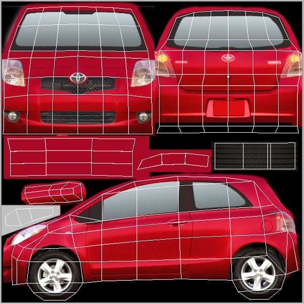 toyota yaris car 3d model