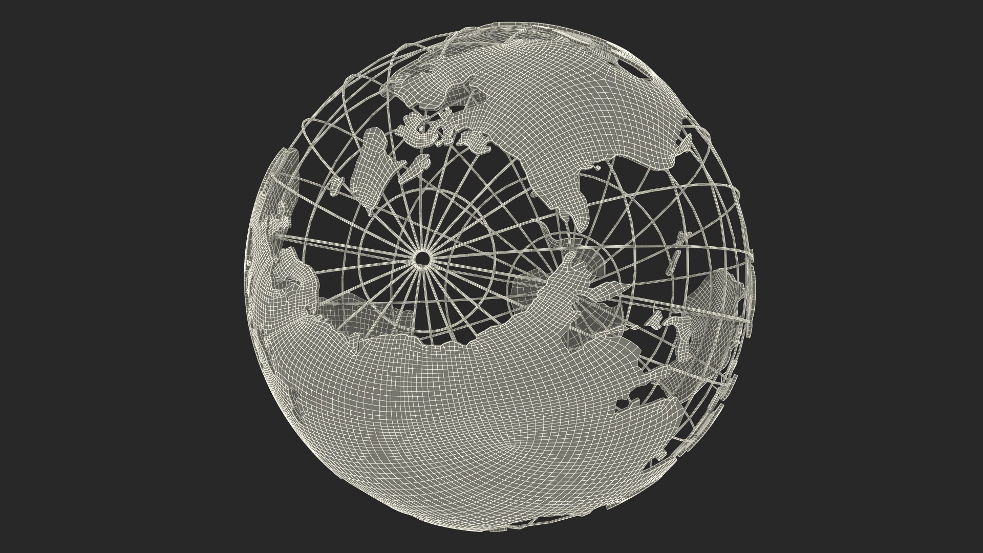 Wireframe Earth Globe Gold 3D - TurboSquid 2163439