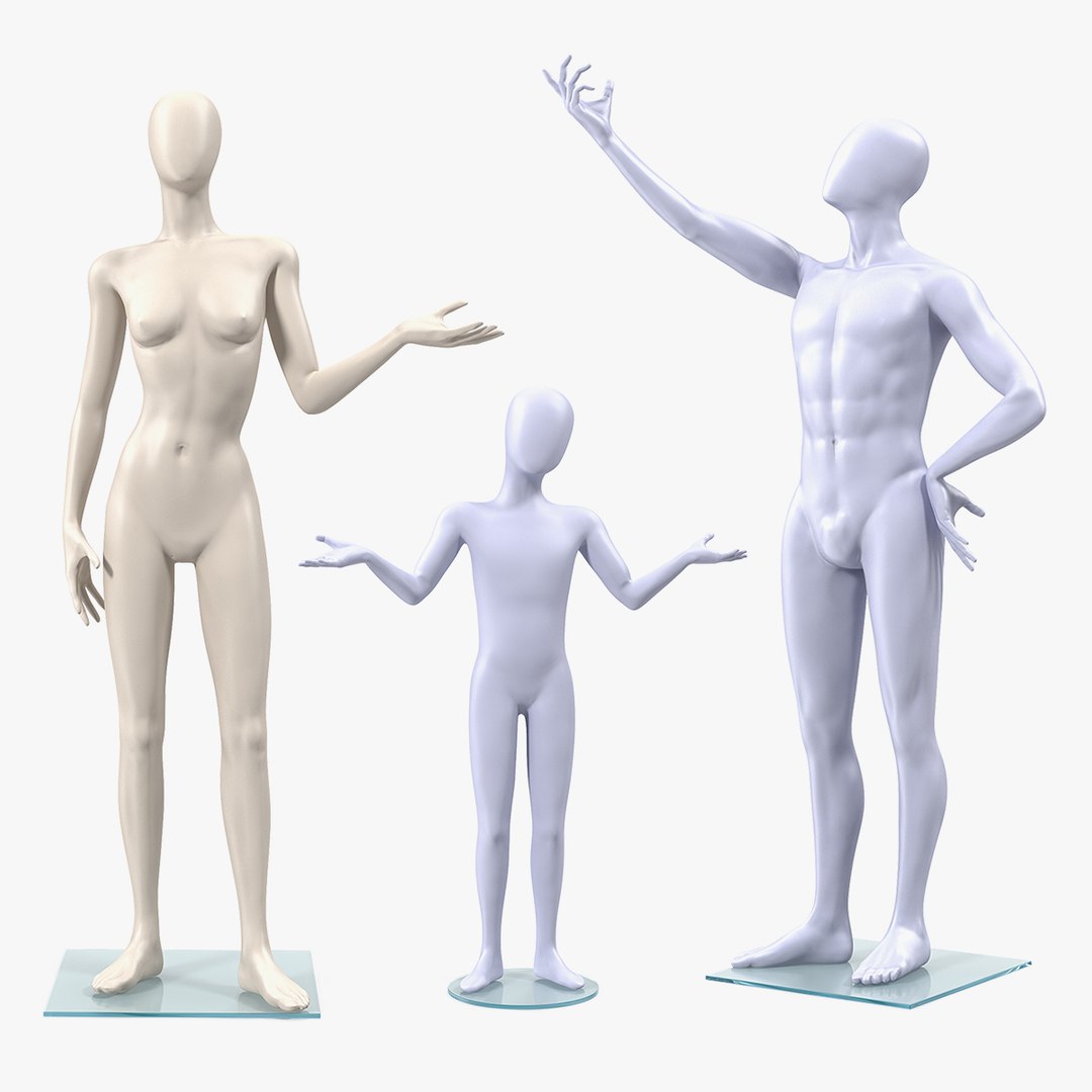 Rigged Mannequins Collection 3D model preview