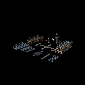 3D railway pack 3D model model