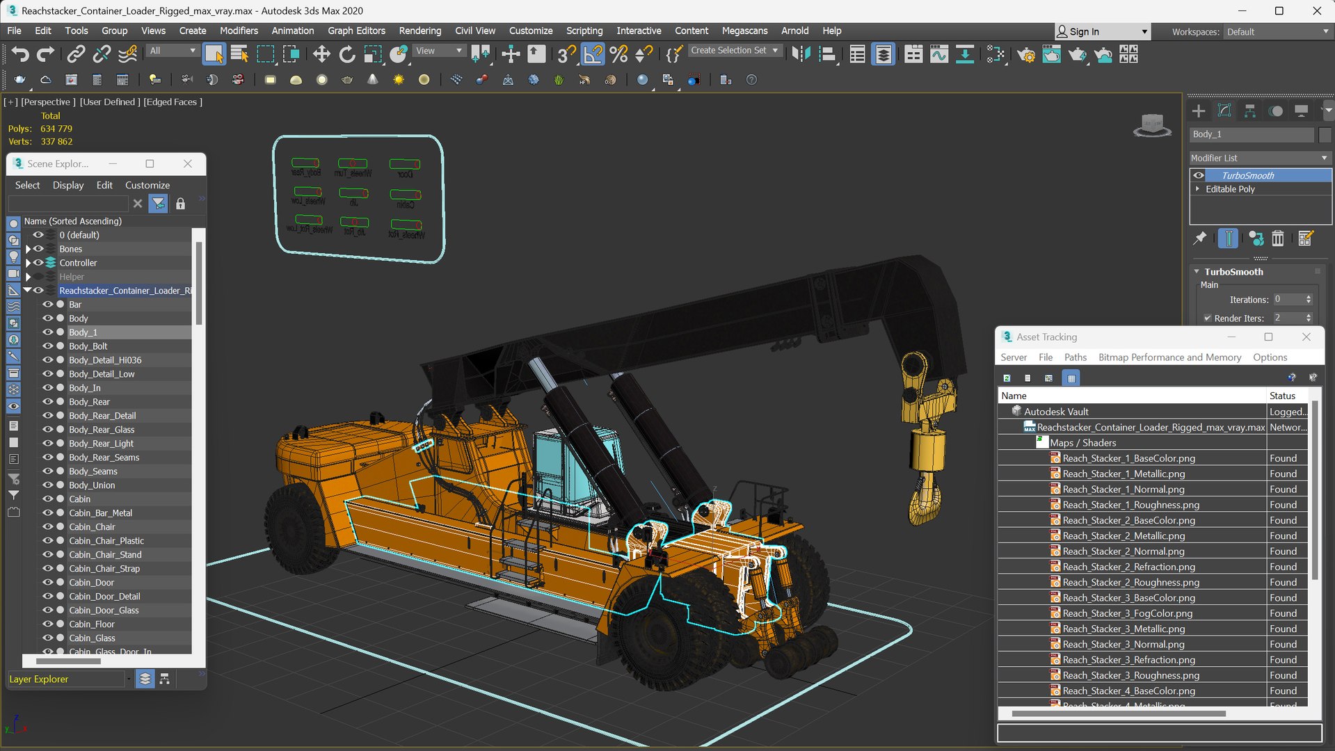 Reachstacker Container Loader Rigged 3D Model - TurboSquid 2296451
