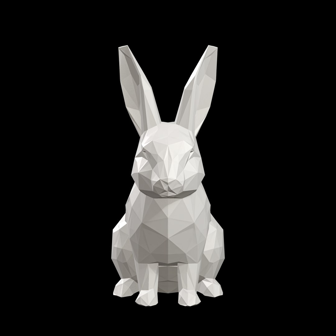modelo 3d Modelo de conejo de baja poligonalidad para impresión 3D ...