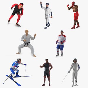 athletes rigged 3D
