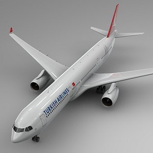airbus a330-300 turkish airlines 3D model