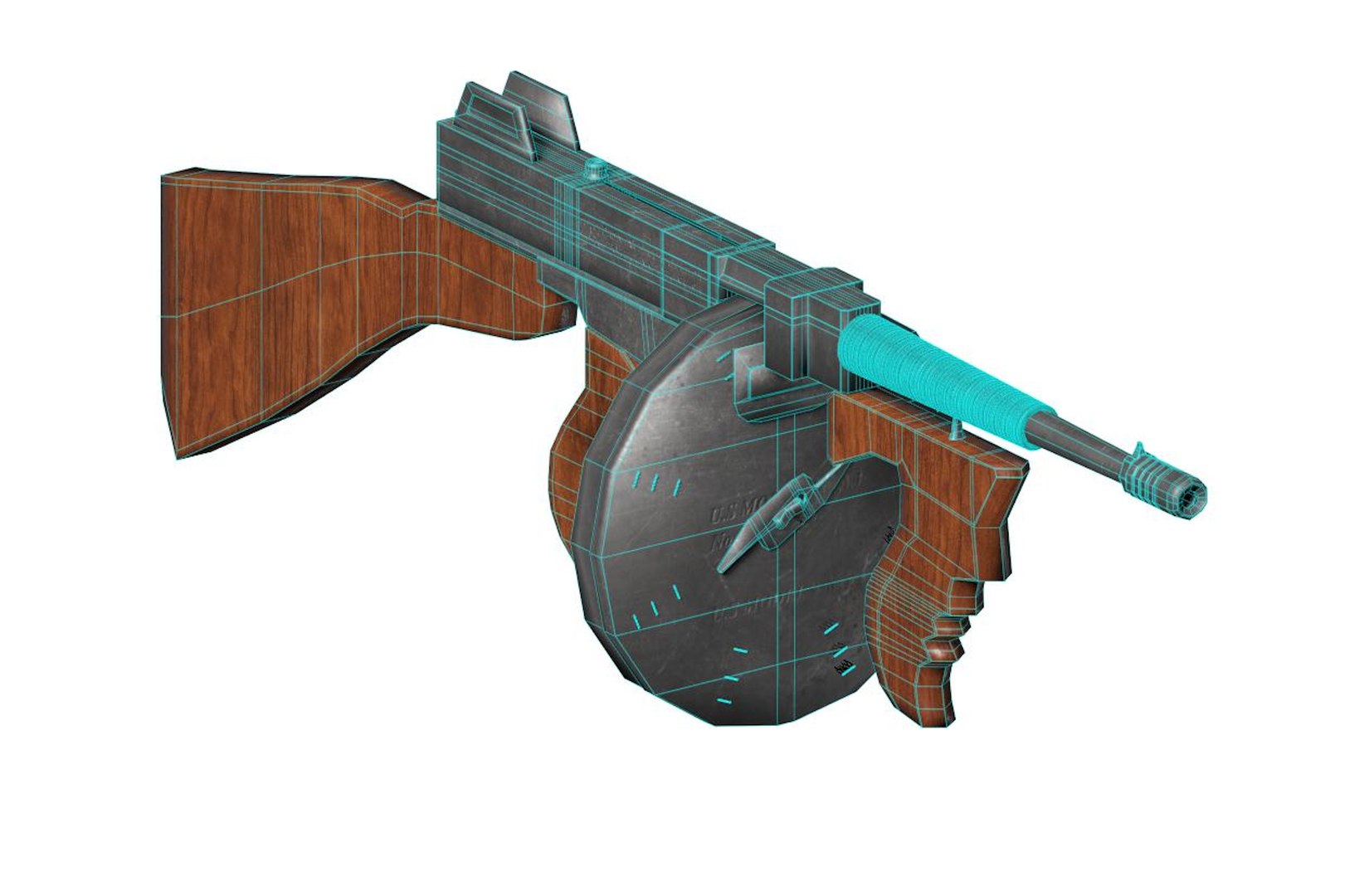 Thompson Sub Machine Gun M1928 3D - TurboSquid 2192279