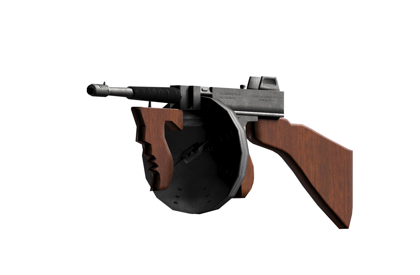 Thompson Sub Machine Gun M1928 3D - TurboSquid 2192279