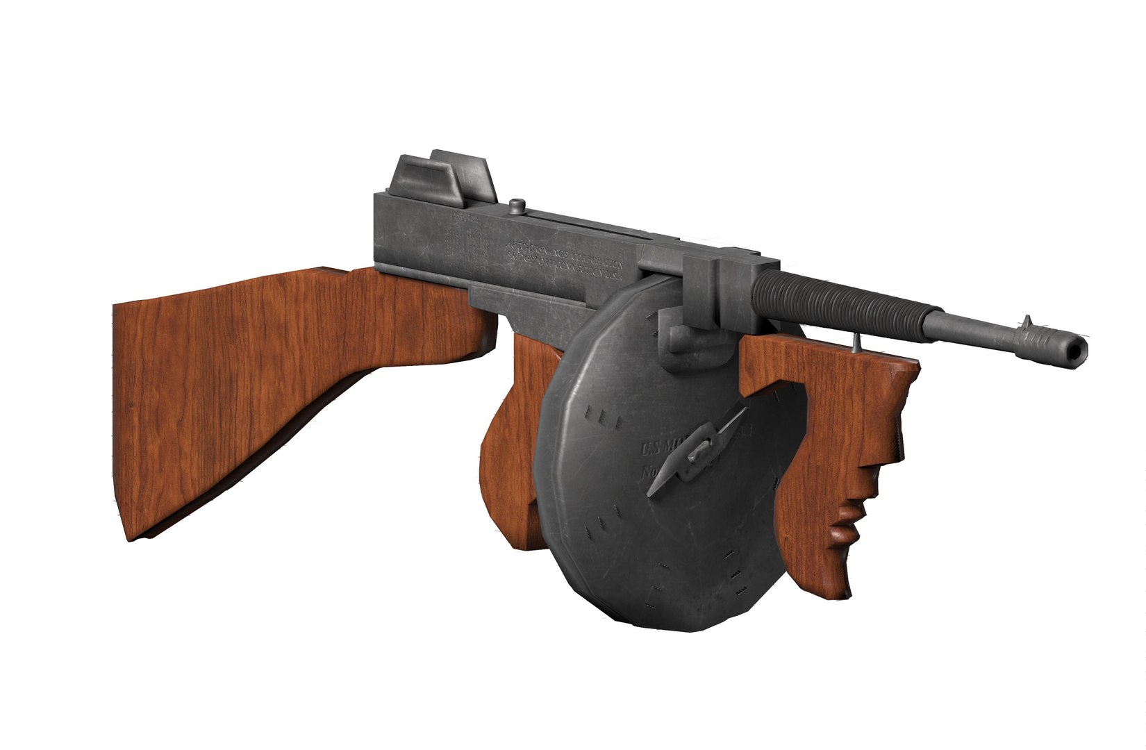 Thompson Sub Machine Gun M1928 3D - TurboSquid 2192279