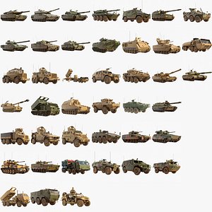 Military tracked and wheeled vehicles 42 in 1