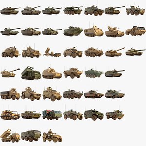 Military tracked and wheeled vehicles 42 in 1