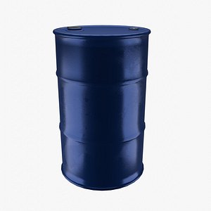 3D model Oil Barrel Blue New Clean-Logo
