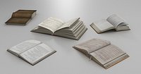 Five open books