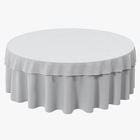 Round Dinner Table With TableCloth