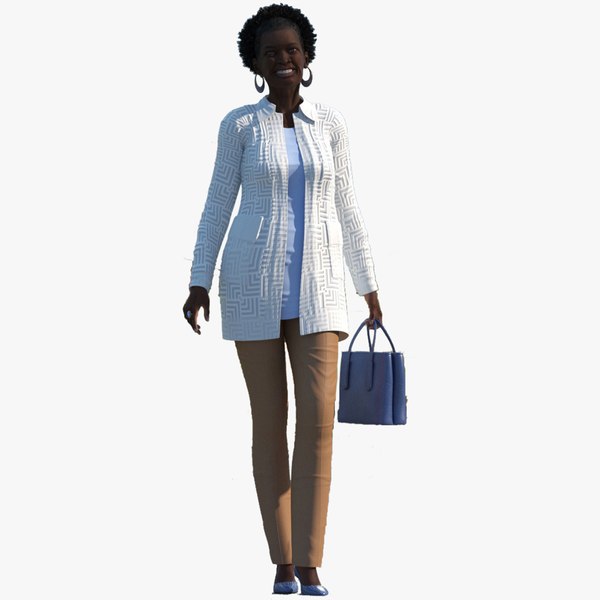 3D Afro American Woman Everyday Style Rigged for Modo model