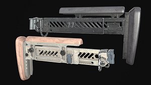 3D model PBR gameready Zenitco PT-1 Stock for AK