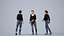 Basics0504 - A set containing 5 models of male and female adults walking in casual attire in public