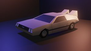3D delorean time machine
