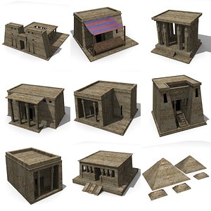 egyptian buildings 3d model