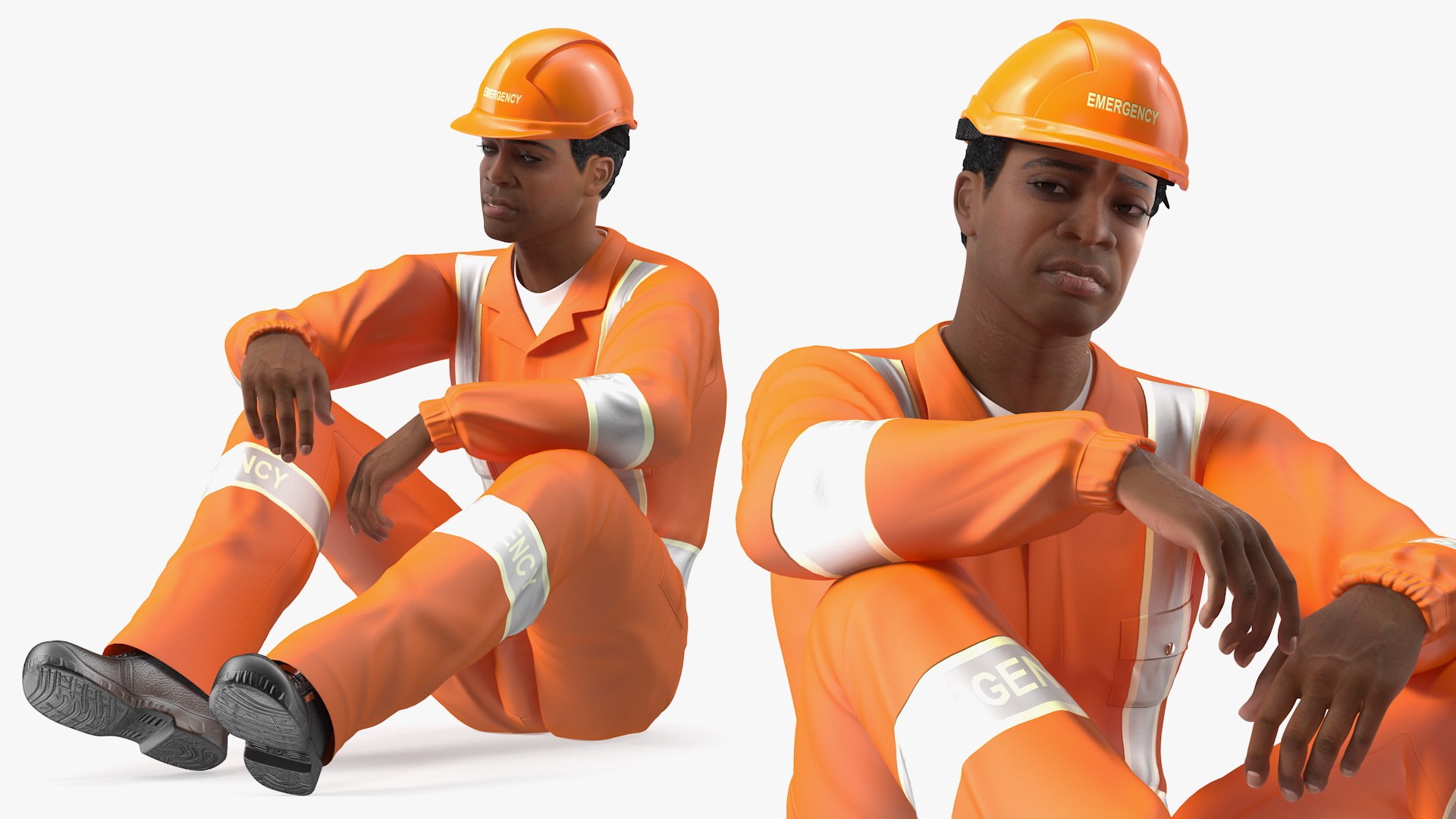 Light Skin Black Male Rescuer 3D model preview