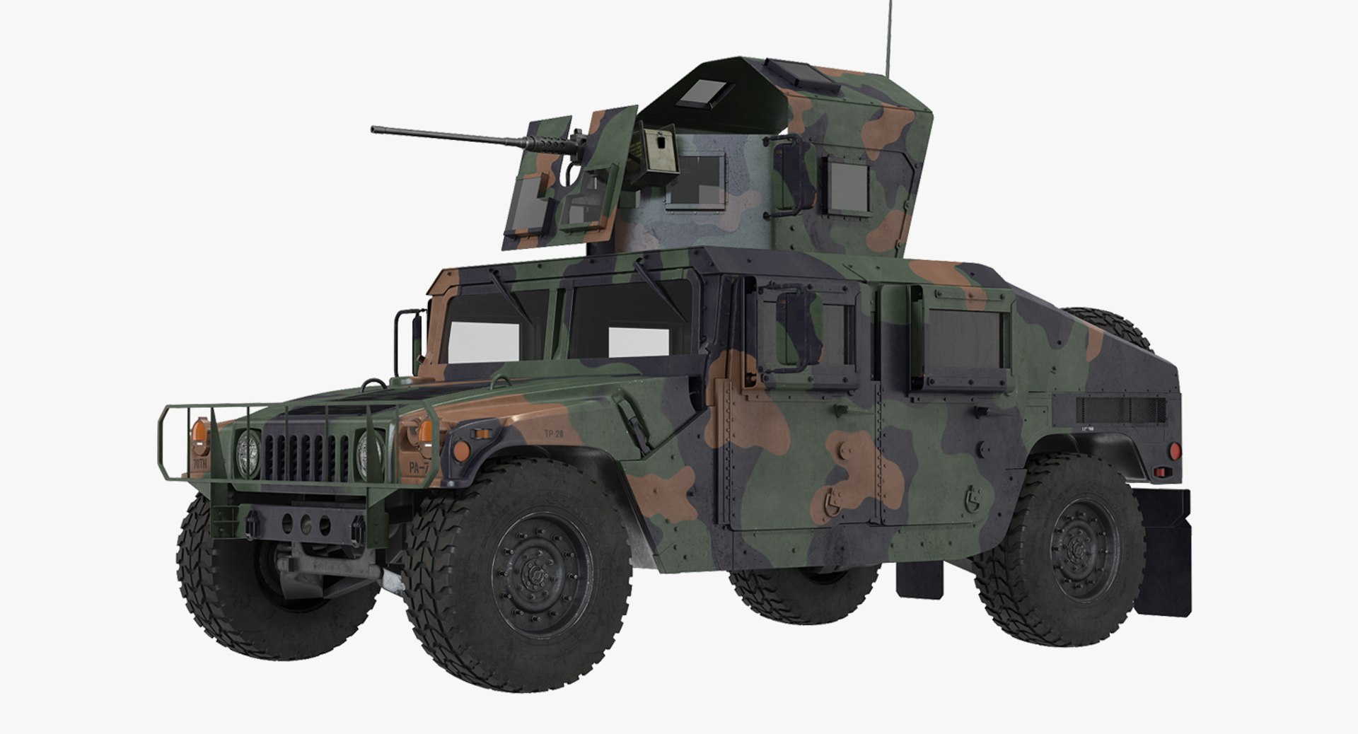 Humvee M1151 Enhanced Armament Carrier Simple Interior Camo 3D model preview