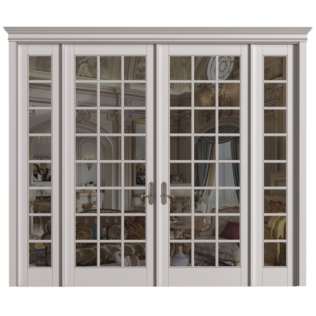 3D Model French Sliding Doors Classic Style TurboSquid 2053872