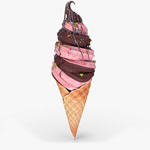 mix ice cream cone model