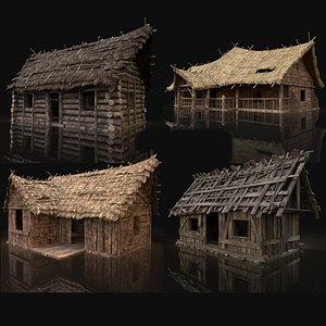 aaa gen cottage huts 3D model