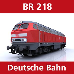 br 218 passenger cargo trains 3d model