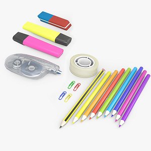 Low poly office supplies