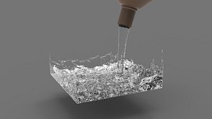 3D water simulation bottle model