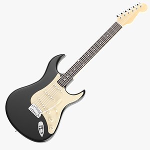 Detailed Electric Guitar Black