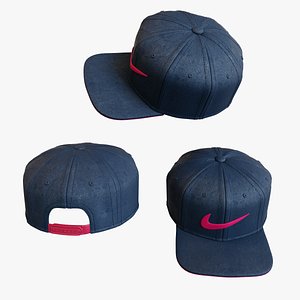 3d model baseball cap neke swoosh