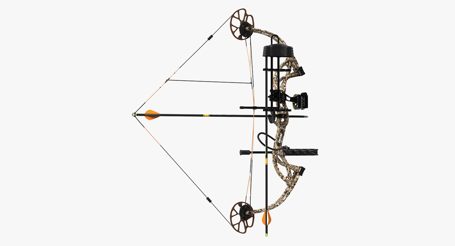 Armed Hunting Compound Bow Bear Cruzer G2 Camo 3D Model preview