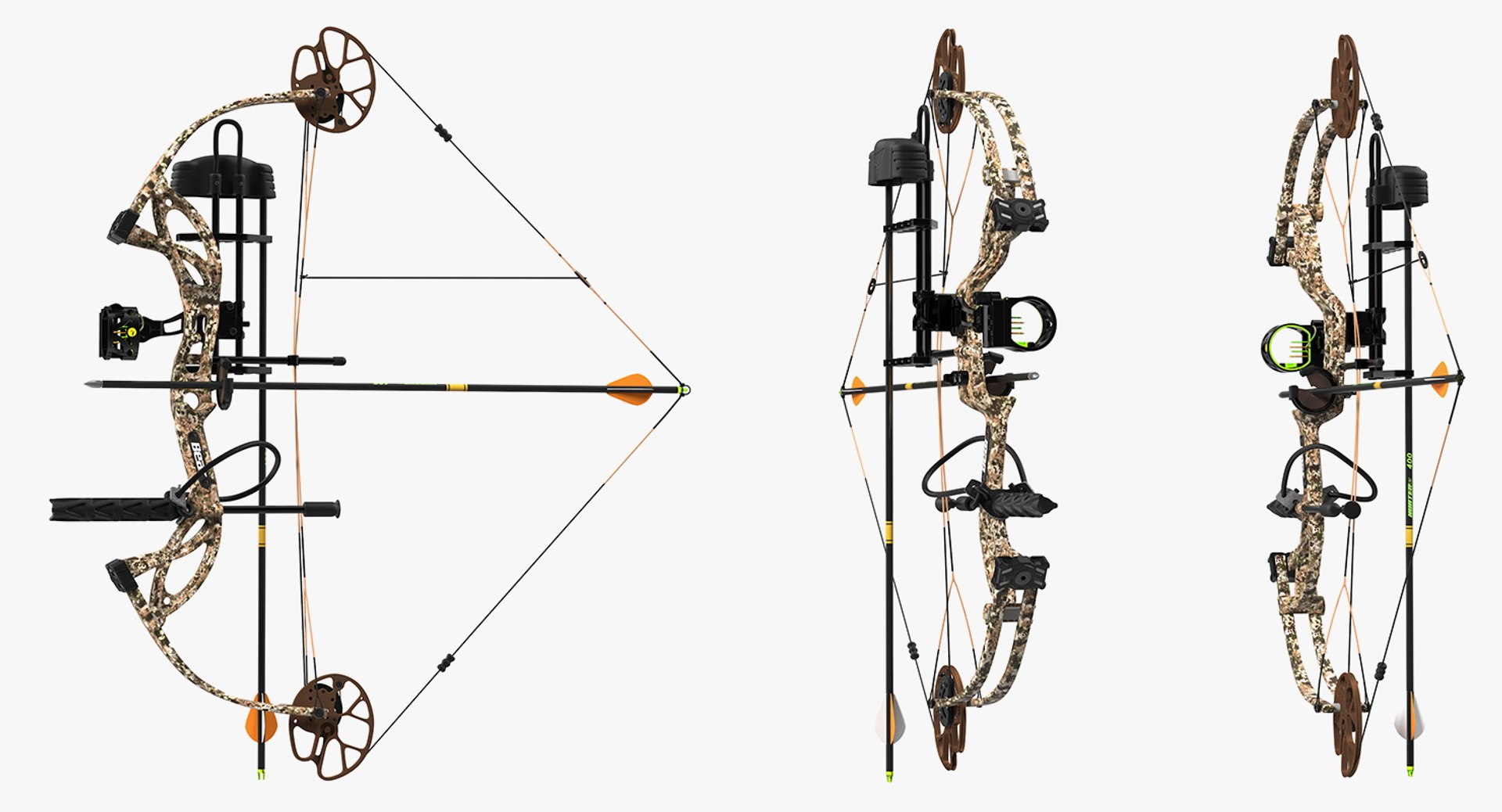 3D armed hunting compound bow model - TurboSquid 1398391