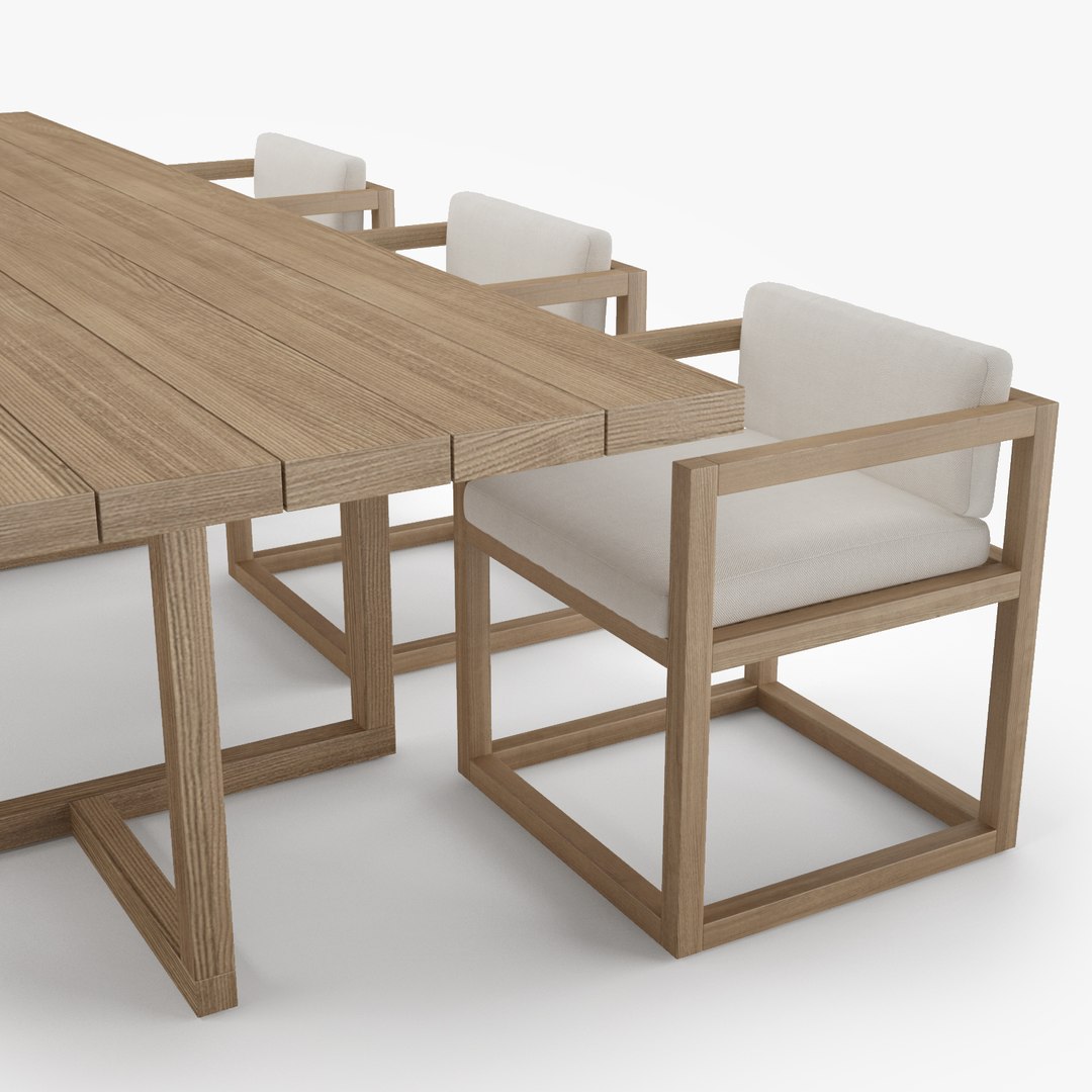 Restoration Hardware Aviara Teak 3D Model - TurboSquid 1461873