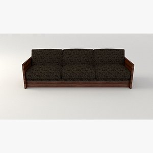 sofa retro cloth 3d model