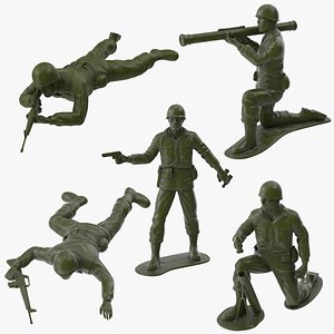 5 Plastic Toy Soldiers