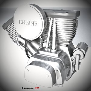 realistic bike engine 3d model