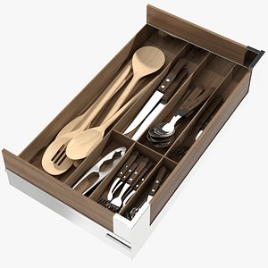 3d model of realistic kitchen drawer