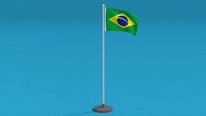 Low Poly Seamless Animated Brazil Flag