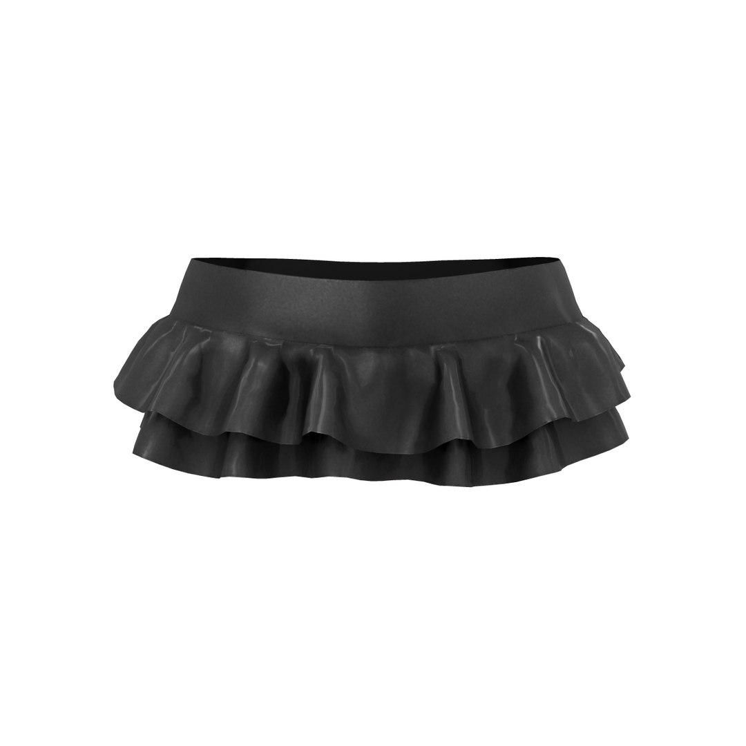 Leather Skater Skirt 3D model