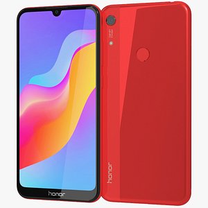 realistic honor 8a red 3D model