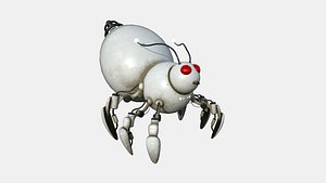 3D Cute Robot E03 White Dirt - SciFi Character Design