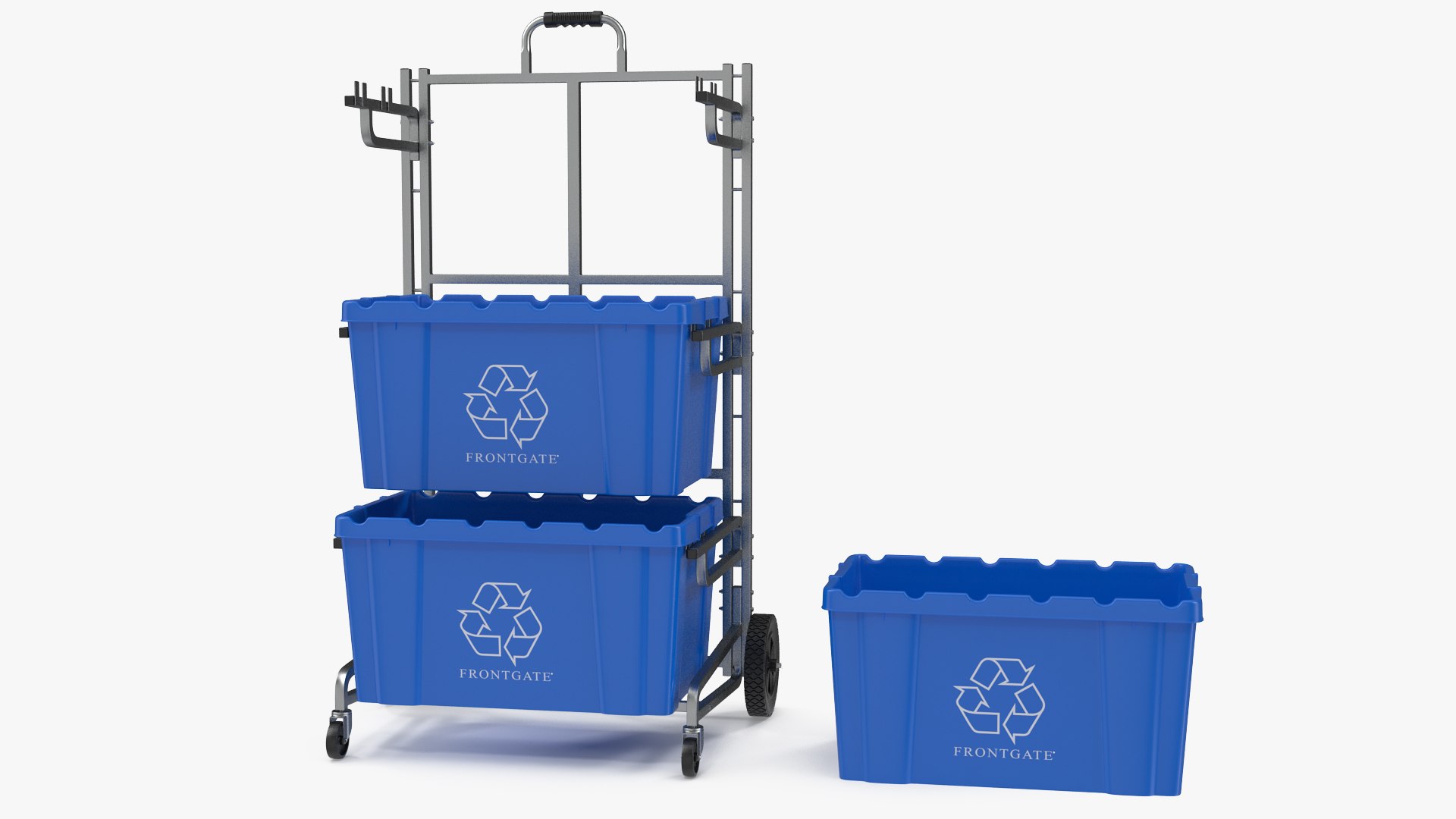 Frontgate Recycling Cart Bins 3D Model - TurboSquid 1596661
