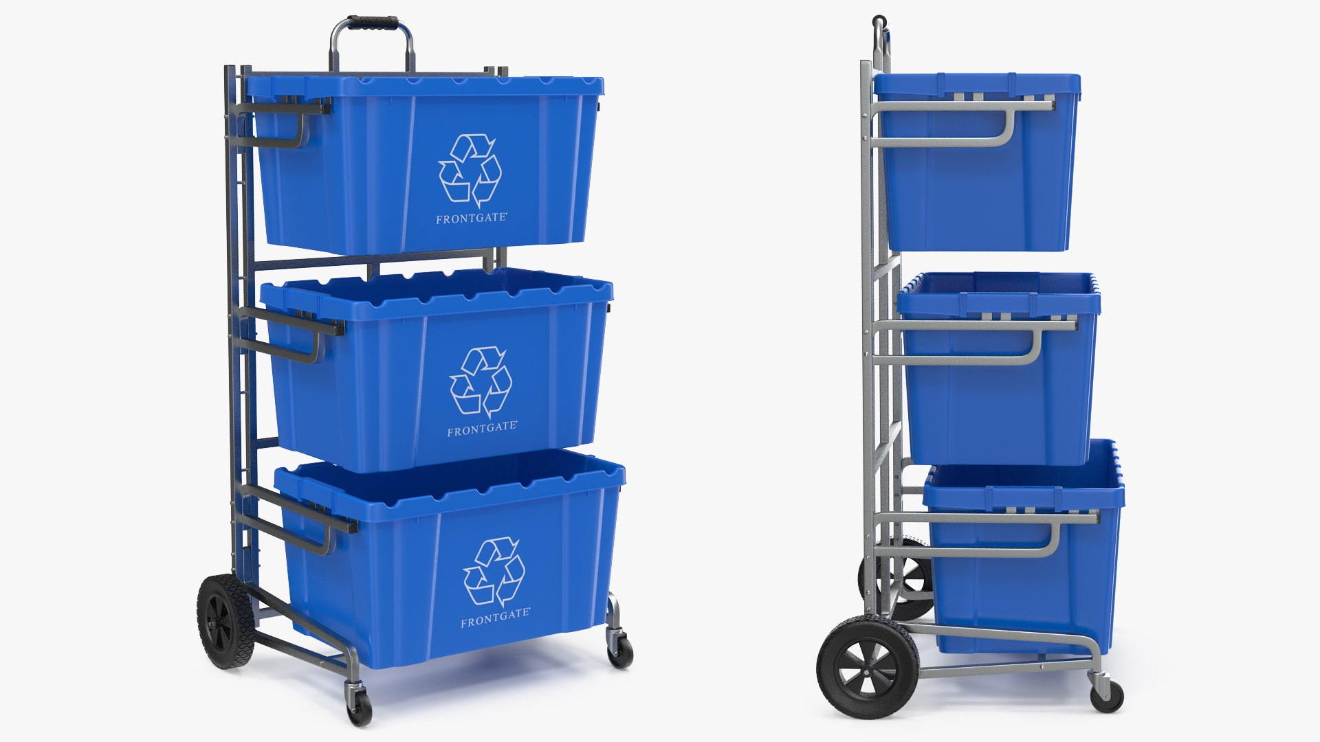 Frontgate Recycling Cart Bins 3D Model - TurboSquid 1596661