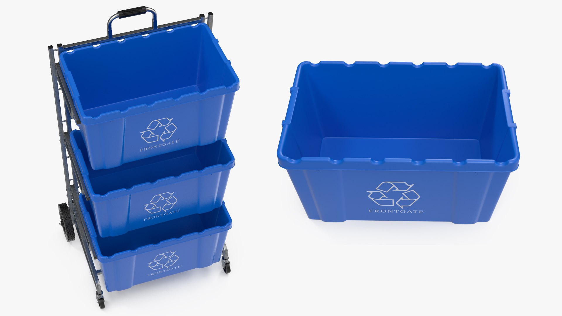 Frontgate Recycling Cart Bins 3D Model - TurboSquid 1596661