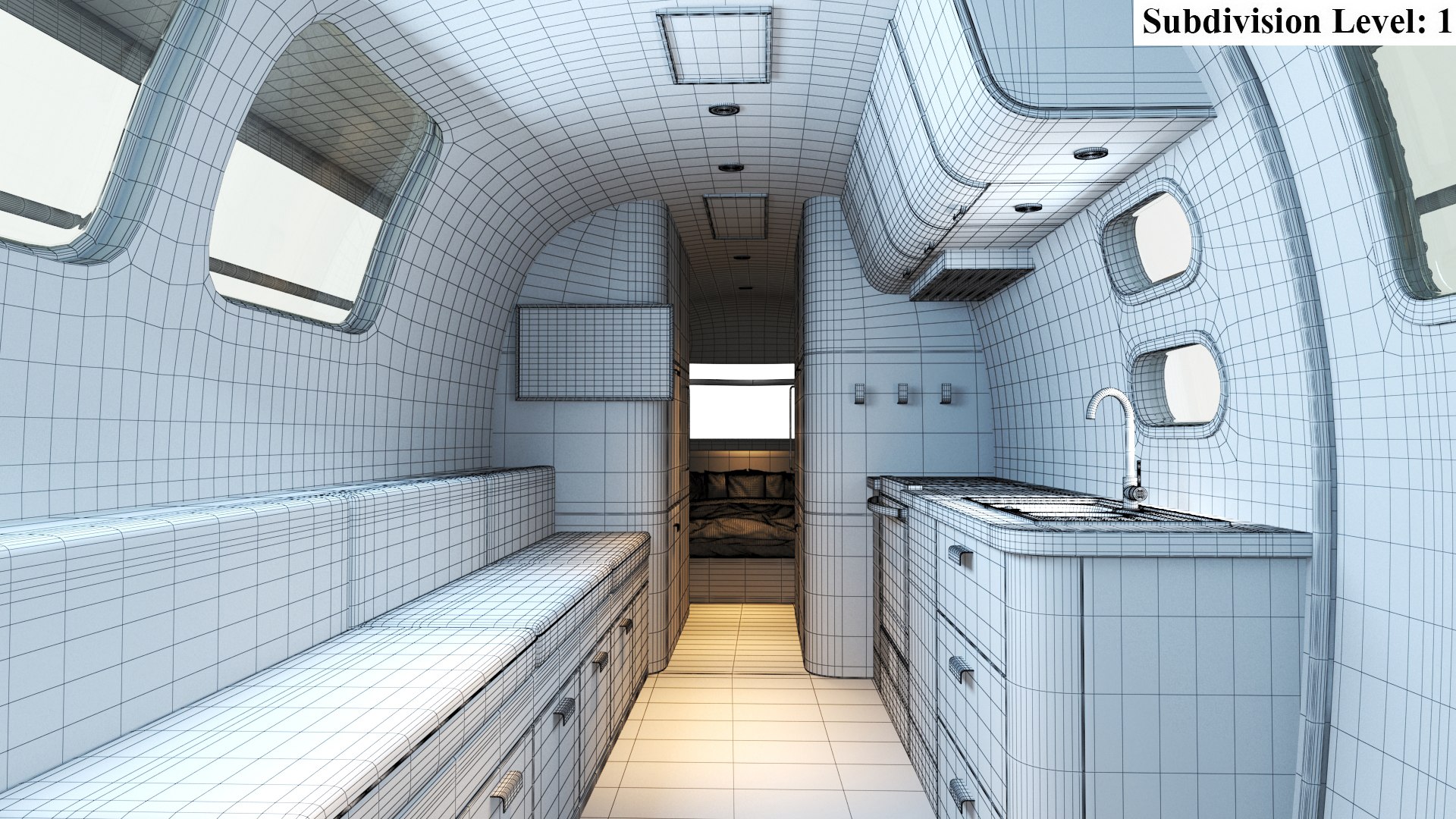 Detailed Airstream With Interior 3D - TurboSquid 2392006