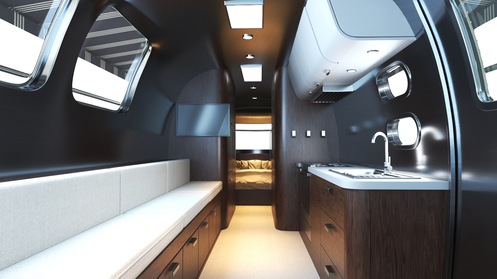 Detailed Airstream With Interior 3D - TurboSquid 2392006