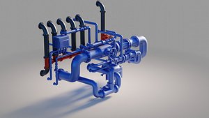 3D Industrial Pipes set
