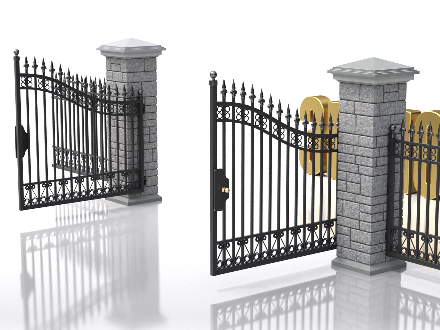 Opening Iron Gate Animation 3D - TurboSquid 2024531